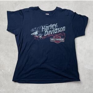 Y2K Harley Davidson black graphic t-shirt size XL
